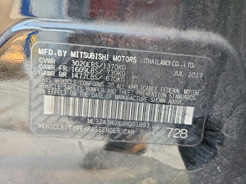 Продаж на аукціоні авто 2018 Mitsubishi Mirage, vin: ML32A3HJXJH001893, номер лоту: 41835846