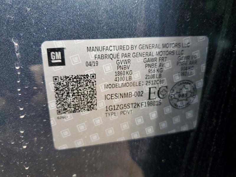 Aukcja sprzedaży 2019 Chevrolet Malibu, vin: 1G1ZG5ST2KF198015, numer aukcji: 46378346