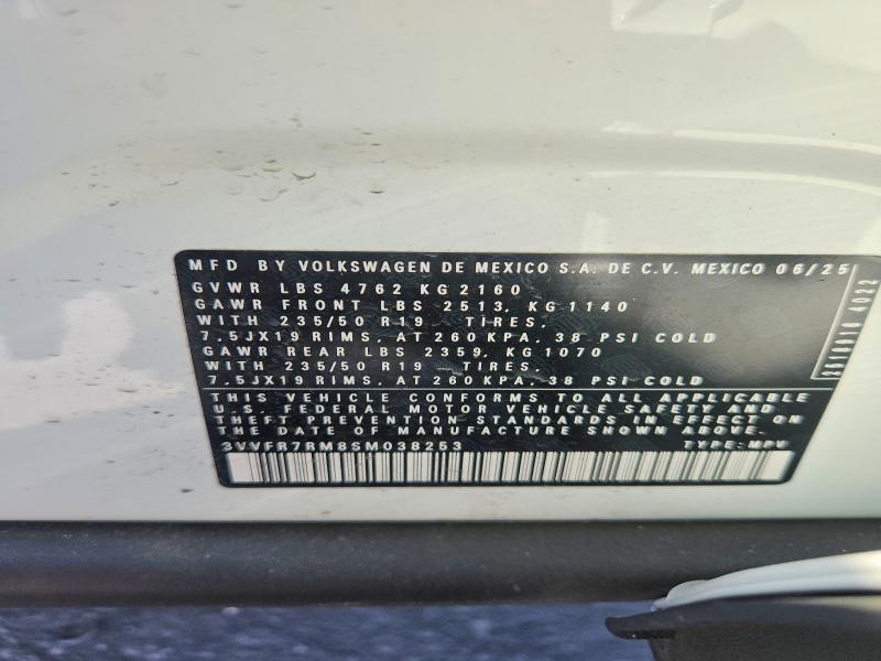 47558366 :رقم المزاد ، 3VVFR7RM8SM038253 vin ، 2025 Volkswagen Tiguan مزاد بيع