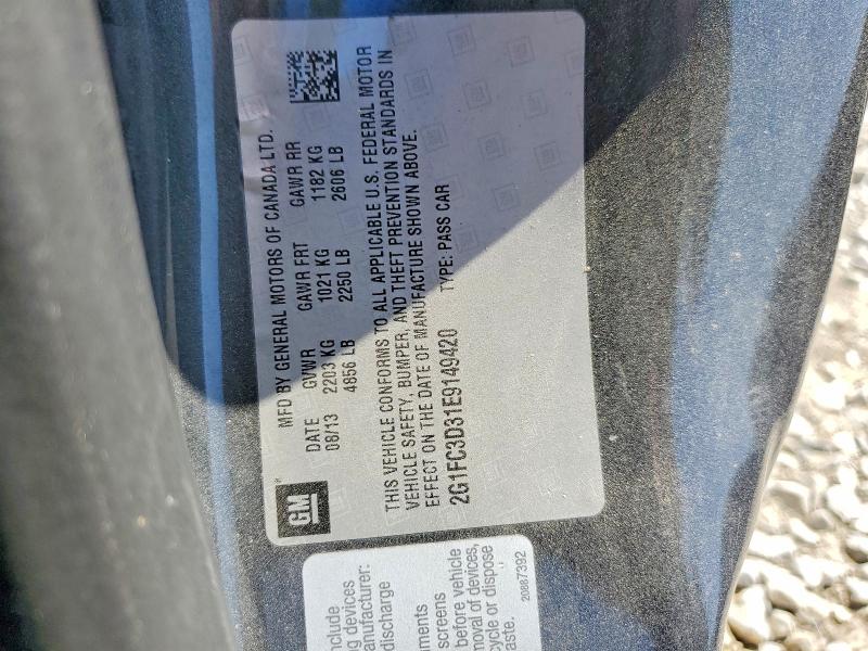 2014 Chevrolet Camaro მანქანა იყიდება აუქციონზე, vin: 2G1FC3D31E9149420, აუქციონის ნომერი: 46704986