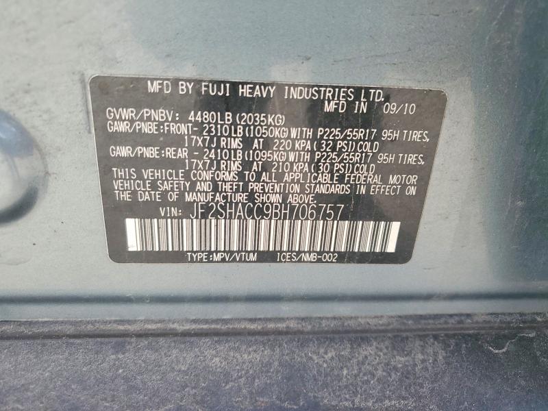 Auction sale of the 2011 Subaru Forester, vin: JF2SHACC9BH706757, lot number: 47120306