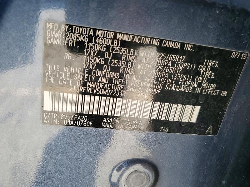 Продажа на аукционе авто 2013 Toyota Rav4, vin: 2T3RFREV5DW072313, номер лота: 45867956