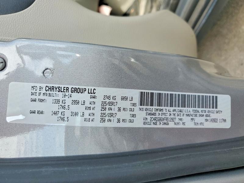 Aukcja sprzedaży 2015 Dodge Grand Caravan, vin: 2C4RDGBGXFR512927, numer aukcji: 47991276