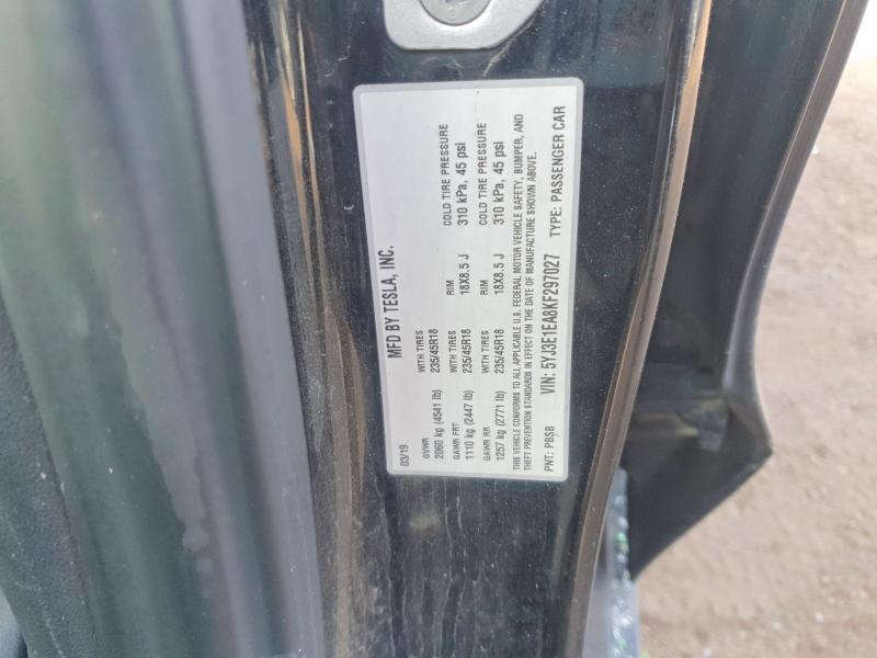 46612586 :رقم المزاد ، 5YJ3E1EA8KF297027 vin ، 2019 Tesla Model 3 مزاد بيع