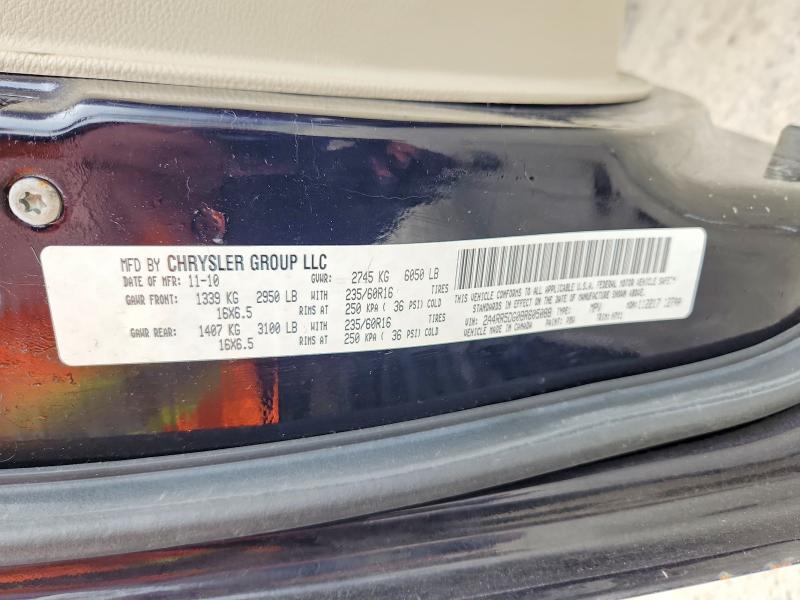 48224246 :رقم المزاد ، 2A4RR5DG0BR605088 vin ، 2011 Chrysler Town & Country مزاد بيع