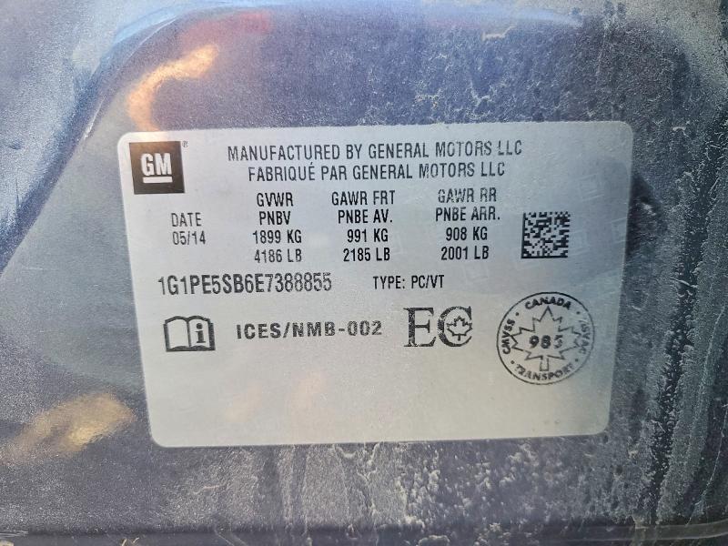 Продаж на аукціоні авто 2014 Chevrolet Cruze, vin: 1G1PE5SB6E7388855, номер лоту: 41883866