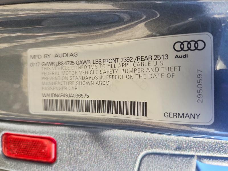 Продажа на аукционе авто 2018 Audi A4, vin: WAUDNAF49JA036975, номер лота: 78477845