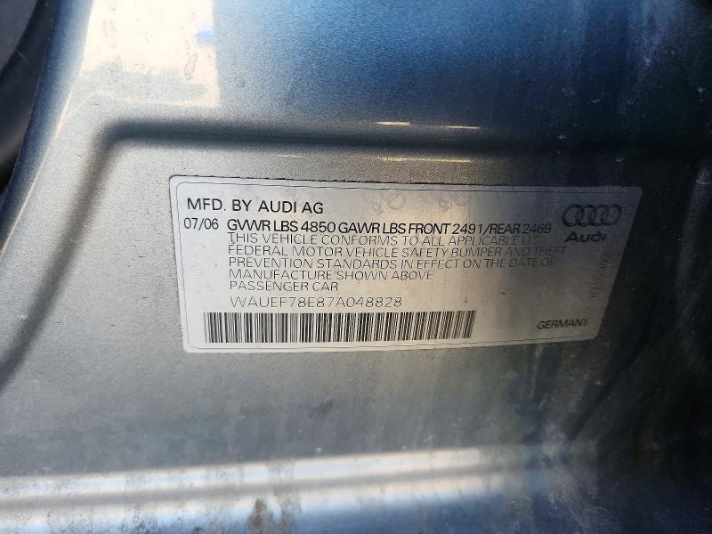 Продажа на аукционе авто 2007 Audi A4, vin: WAUEF78E87A048828, номер лота: 46492336