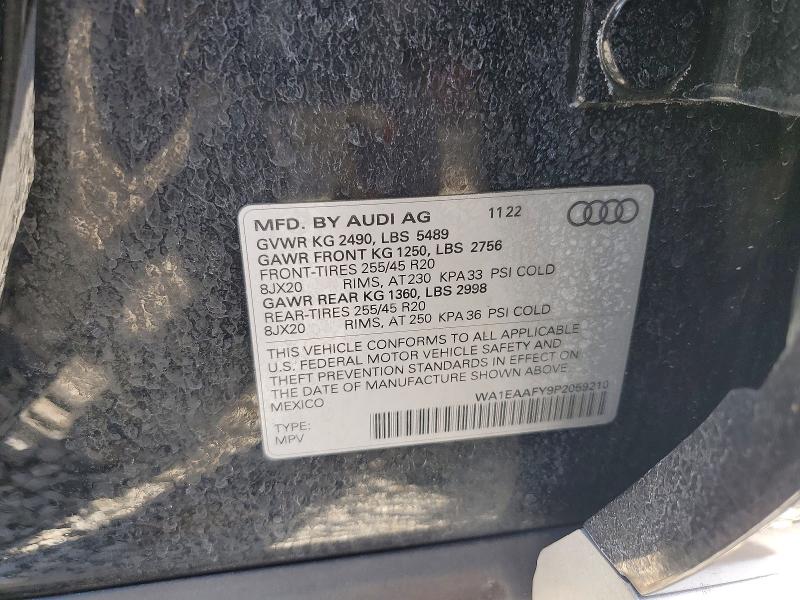 45661016 :رقم المزاد ، WA1EAAFY9P2059210 vin ، 2023 Audi Q5 مزاد بيع
