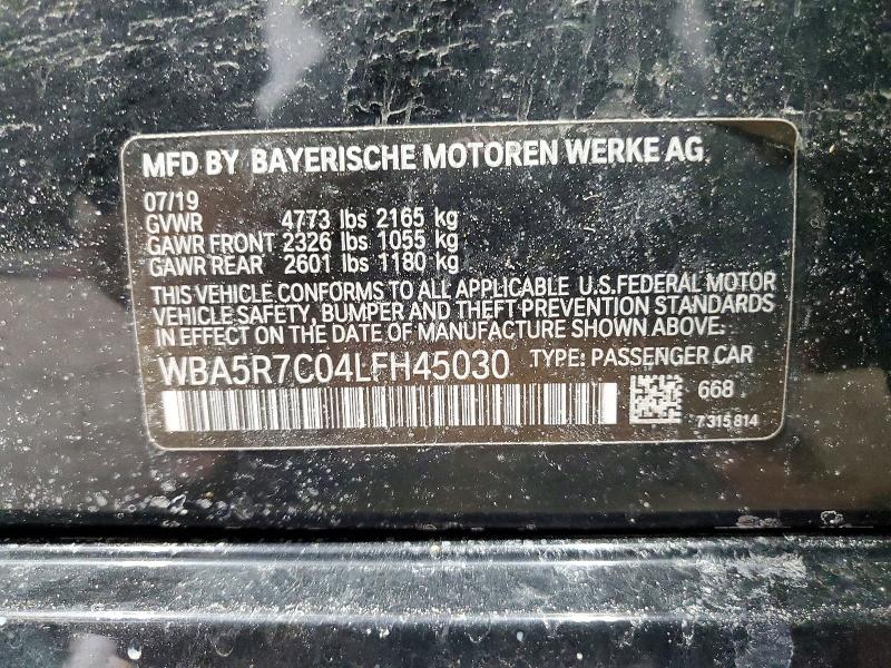 Aukcja sprzedaży 2020 Bmw 330xi, vin: WBA5R7C04LFH45030, numer aukcji: 47702956