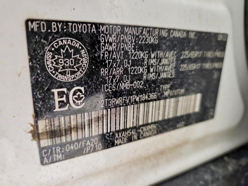 2023 Toyota Rav4 მანქანა იყიდება აუქციონზე, vin: 2T3RWRFV1PW184366, აუქციონის ნომერი: 47073426