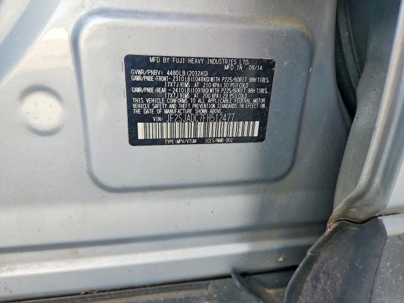 Продажа на аукционе авто 2015 Subaru Forester, vin: JF2SJADC7FH512477, номер лота: 47322076