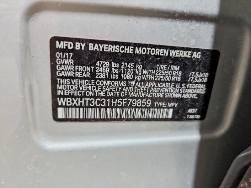 Продажа на аукционе авто 2017 Bmw X1, vin: WBXHT3C31H5F79859, номер лота: 46342036