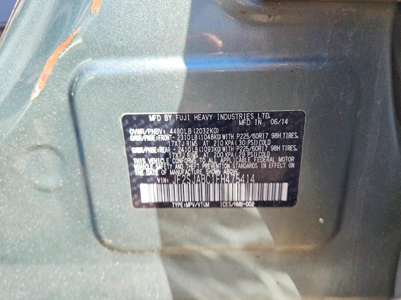 Продаж на аукціоні авто 2015 Subaru Forester, vin: JF2SJABC1FH475414, номер лоту: 79646325