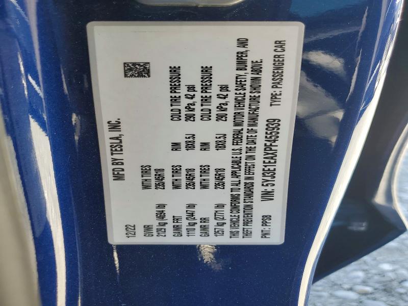Aukcja sprzedaży 2023 Tesla Model 3, vin: 5YJ3E1EAXPF455939, numer aukcji: 46509976