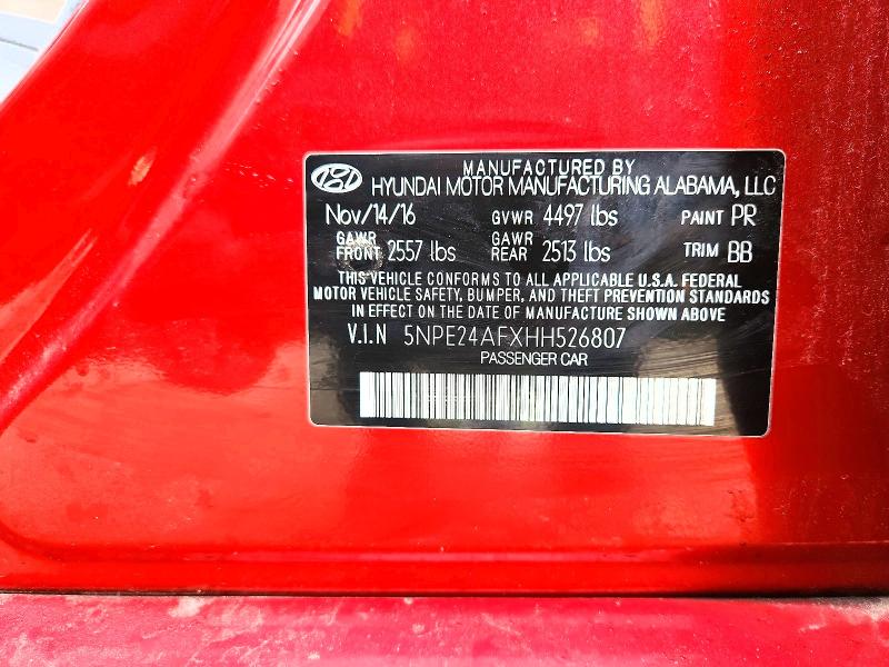 Aukcja sprzedaży 2017 Hyundai Sonata, vin: 5NPE24AFXHH526807, numer aukcji: 41838946