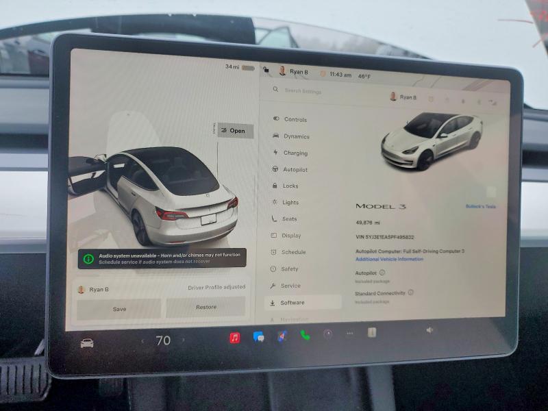 Aukcja sprzedaży 2023 Tesla Model 3, vin: 5YJ3E1EA5PF495832, numer aukcji: 41775596