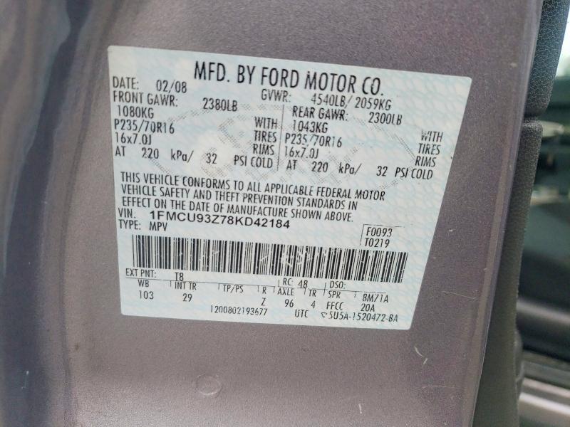 45977406 :رقم المزاد ، 1FMCU93Z78KD42184 vin ، 2008 Ford Escape مزاد بيع