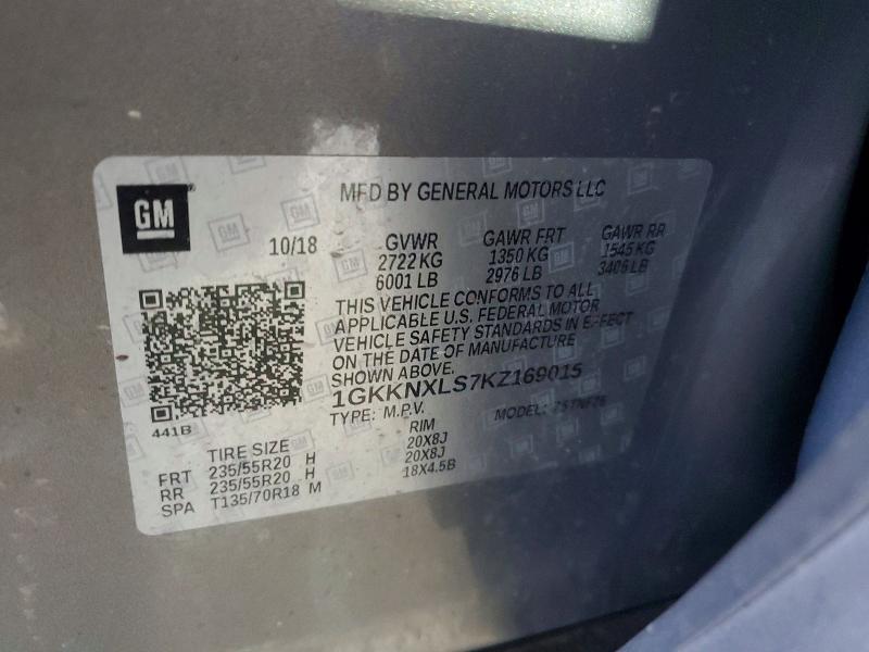 45950816 :رقم المزاد ، 1GKKNXLS7KZ169015 vin ، 2019 Gmc Acadia مزاد بيع