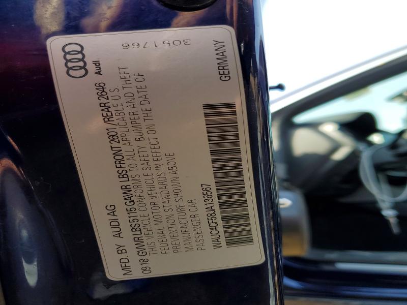 Aukcja sprzedaży 2018 Audi S5, vin: WAUC4CF58JA136567, numer aukcji: 47690116