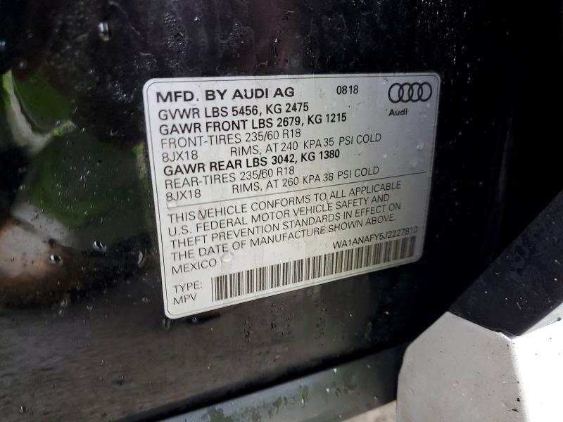Aukcja sprzedaży 2018 Audi Q5, vin: WA1ANAFY5J2227810, numer aukcji: 46384116