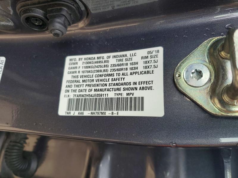 45549096 :رقم المزاد ، 7FARW2H54JE059111 vin ، 2018 Honda Cr-v مزاد بيع