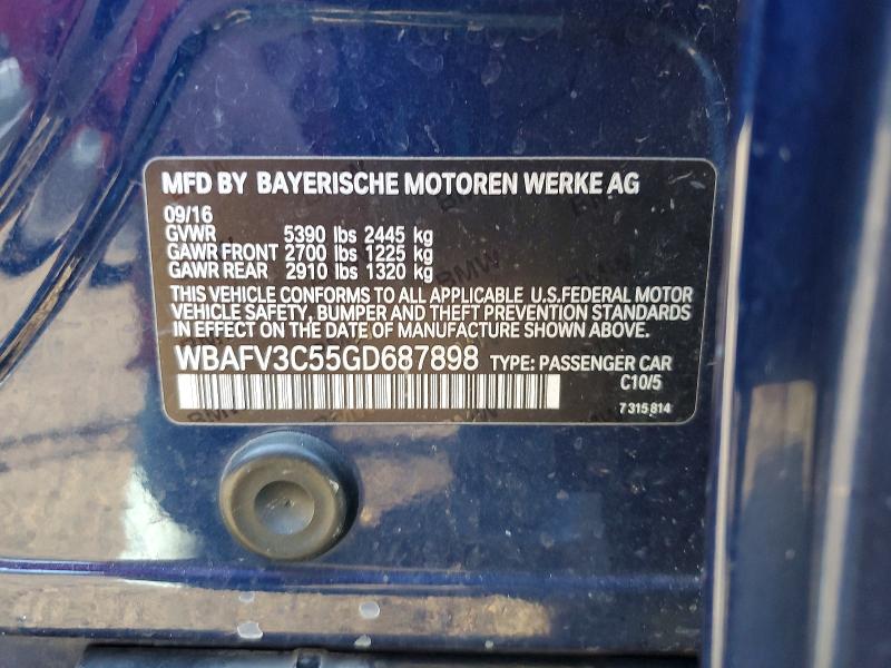 Aukcja sprzedaży 2016 Bmw 535, vin: WBAFV3C55GD687898, numer aukcji: 47522906