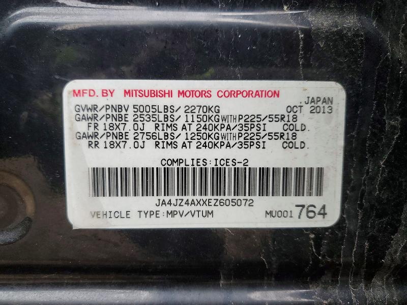 Aukcja sprzedaży 2014 Mitsubishi Outlander, vin: JA4JZ4AXXEZ605072, numer aukcji: 47574046