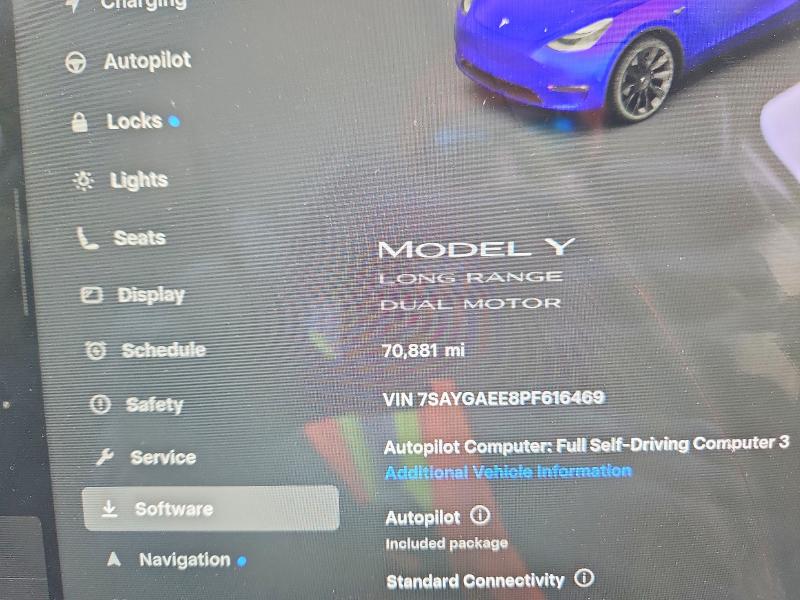 79917435 :رقم المزاد ، 7SAYGAEE8PF616469 vin ، 2023 Tesla Model Y مزاد بيع