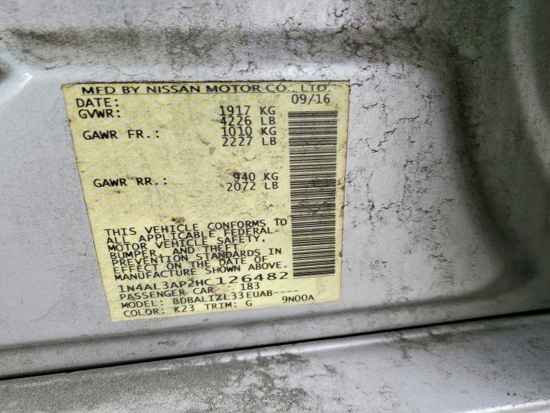 47185286 :رقم المزاد ، 1N4AL3AP2HC126482 vin ، 2017 Nissan Altima مزاد بيع
