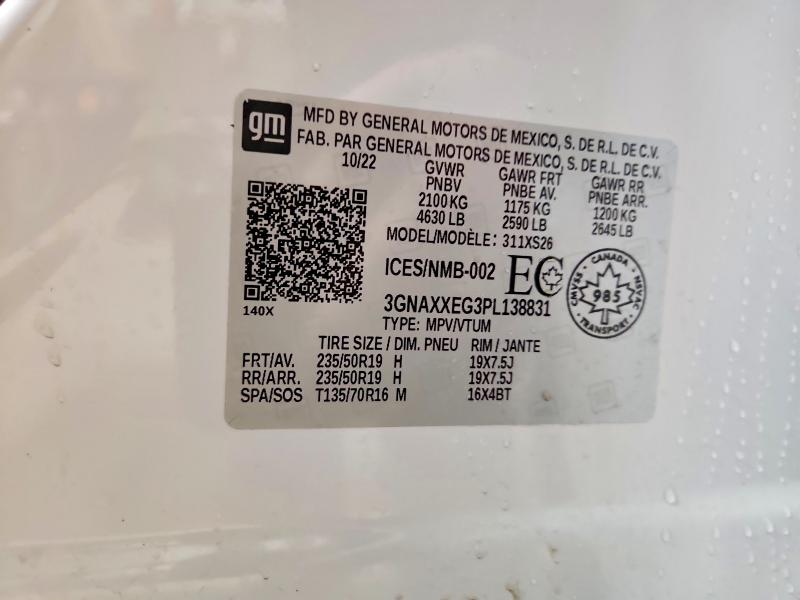 Продажа на аукционе авто 2023 Chevrolet Equinox, vin: 3GNAXXEG3PL138831, номер лота: 41952056