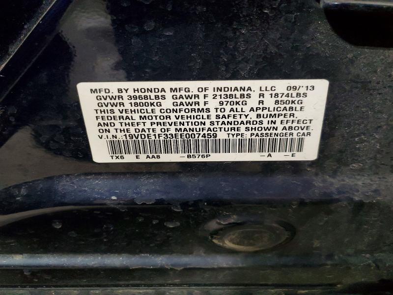 46838376 :رقم المزاد ، 19VDE1F33EE007459 vin ، 2014 Acura Ilx مزاد بيع
