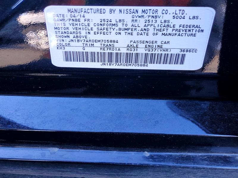 Aukcja sprzedaży 2014 Infiniti Q50, vin: JN1BV7AR0EM705884, numer aukcji: 45850876