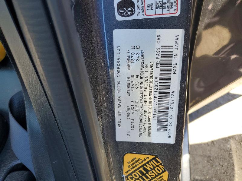 41665946 :رقم المزاد ، JM1BM1V74E1128509 vin ، 2014 Mazda 3 مزاد بيع