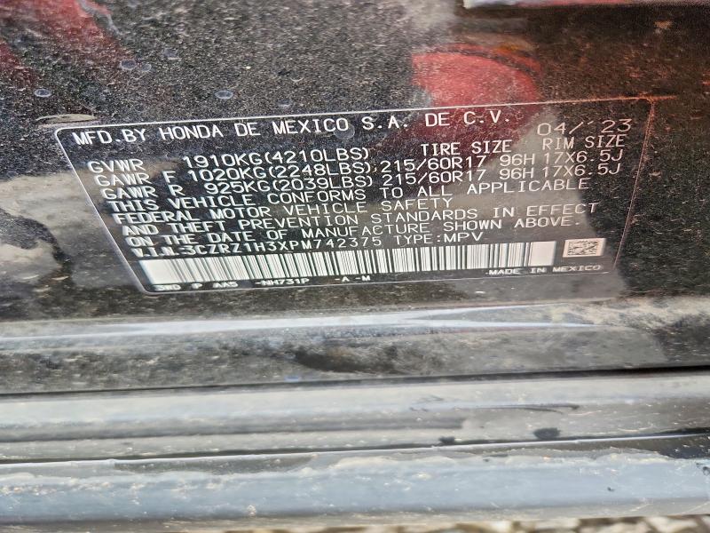 2023 Honda Hr-v მანქანა იყიდება აუქციონზე, vin: 3CZRZ1H3XPM742375, აუქციონის ნომერი: 46172326