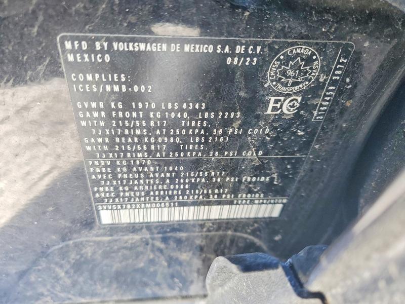 2024 Volkswagen Taos მანქანა იყიდება აუქციონზე, vin: 3VVSX7B2XRM006511, აუქციონის ნომერი: 77088365