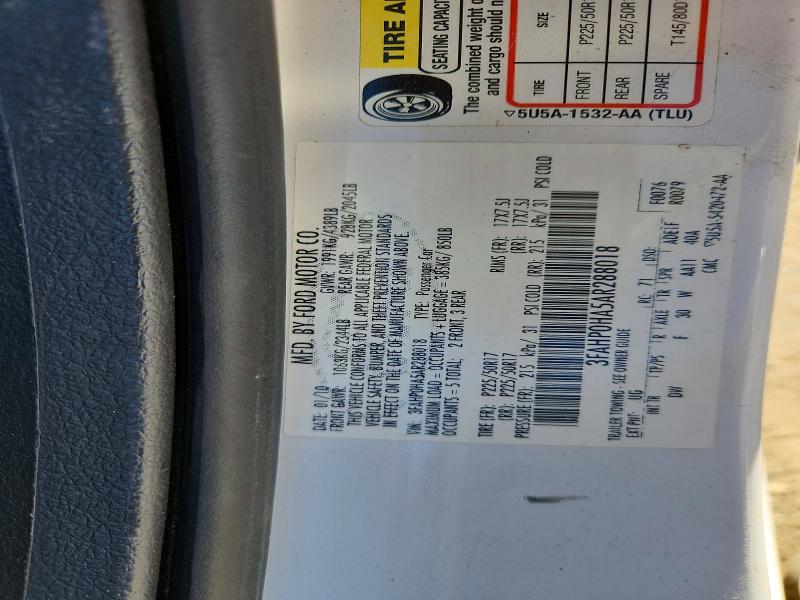 45503316 :رقم المزاد ، 3FAHP0HA5AR288018 vin ، 2010 Ford Fusion مزاد بيع