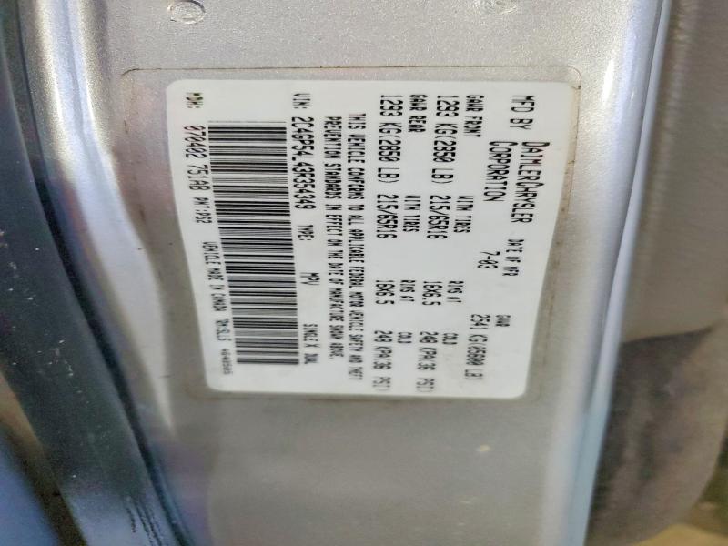 Продажа на аукционе авто 2003 Chrysler Town & Country, vin: 2C4GP54L43R354349, номер лота: 79458225
