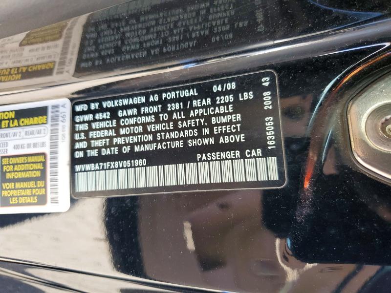 79646585 :رقم المزاد ، WVWBA71FX8V051960 vin ، 2008 Volkswagen Eos مزاد بيع