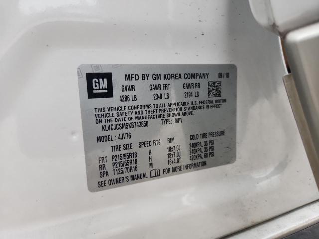 41898246 :رقم المزاد ، KL4CJCSM5KB743850 vin ، 2019 Buick Encore مزاد بيع