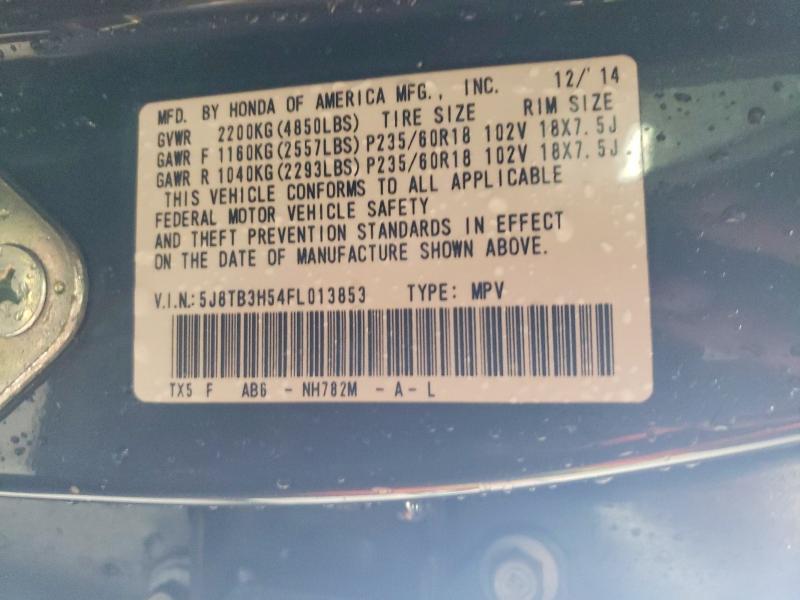 46212636 :رقم المزاد ، 5J8TB3H54FL013853 vin ، 2015 Acura Rdx مزاد بيع