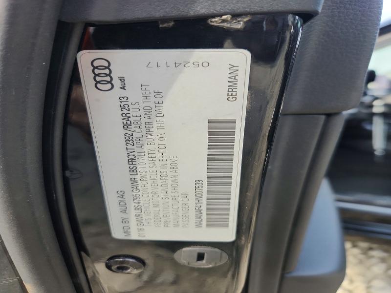 47855106 :رقم المزاد ، WAUANAF41HN007539 vin ، 2017 Audi A4 مزاد بيع