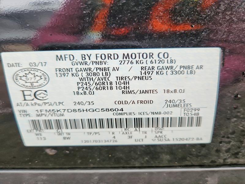 Aukcja sprzedaży 2017 Ford Explorer, vin: 1FM5K7D85HGC58604, numer aukcji: 46208786