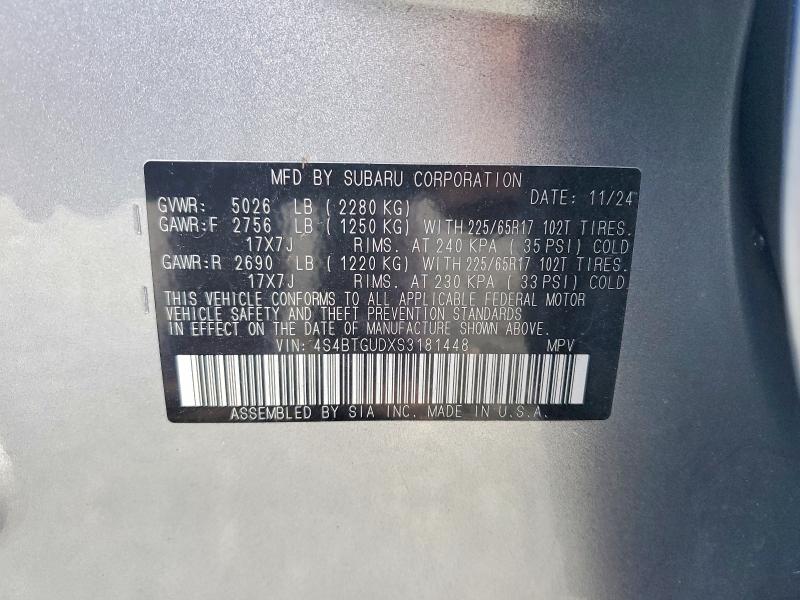 Продажа на аукционе авто 2025 Subaru Outback, vin: 4S4BTGUDXS3181448, номер лота: 47579826