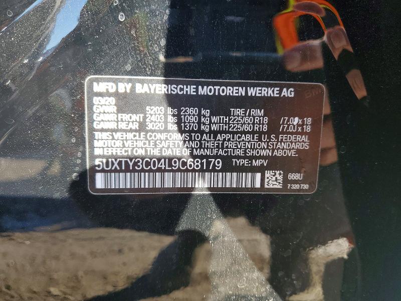 Продаж на аукціоні авто 2020 Bmw X3, vin: 5UXTY3C04L9C68179, номер лоту: 45517476