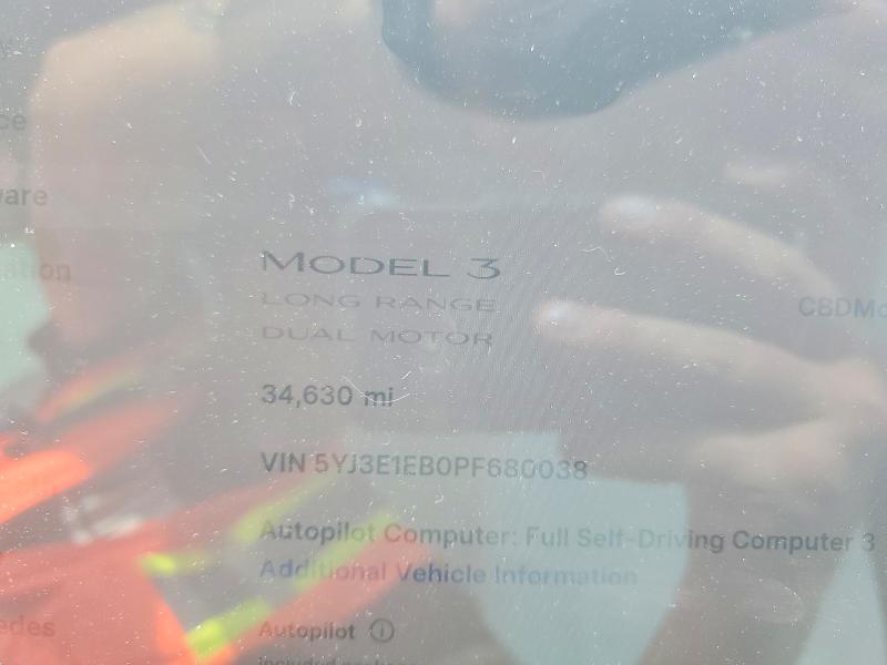 Продажа на аукционе авто 2023 Tesla Model 3, vin: 5YJ3E1EB0PF680038, номер лота: 46541986