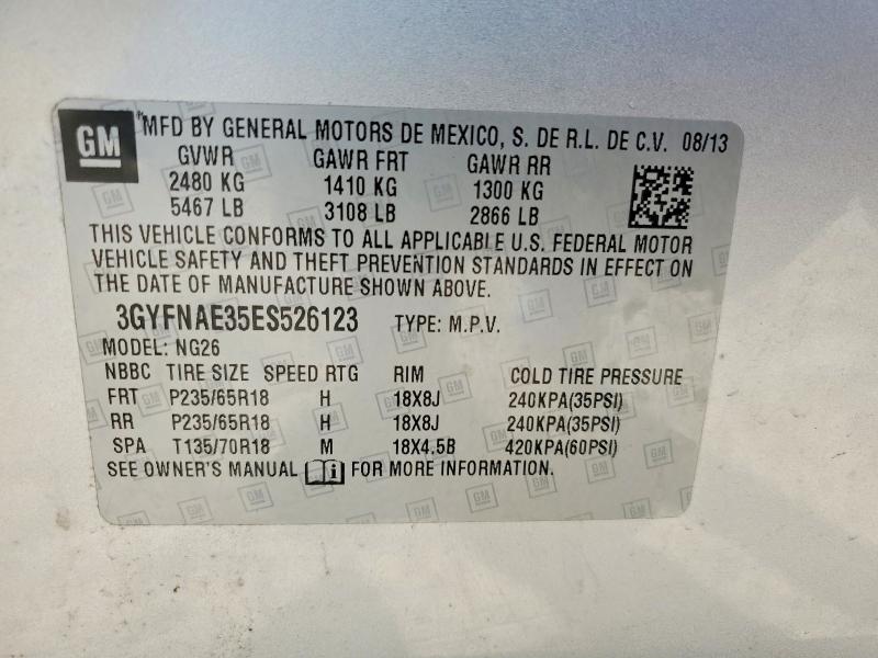 Aukcja sprzedaży 2014 Cadillac Srx, vin: 3GYFNAE35ES526123, numer aukcji: 46017576
