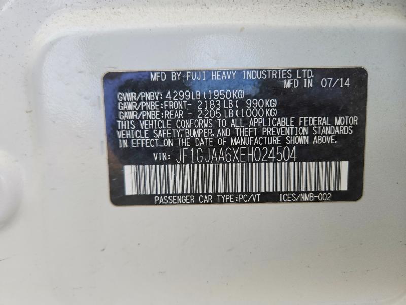 Продажа на аукционе авто 2014 Subaru Impreza, vin: JF1GJAA6XEH024504, номер лота: 46368406