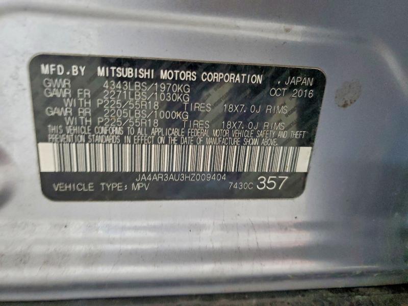 Продаж на аукціоні авто 2017 Mitsubishi Outlander Sport, vin: JA4AR3AU3HZ009404, номер лоту: 46852436