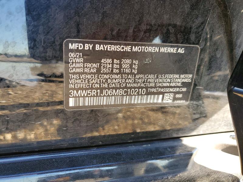 Продажа на аукционе авто 2021 Bmw 330i, vin: 3MW5R1J06M8C10210, номер лота: 46125926